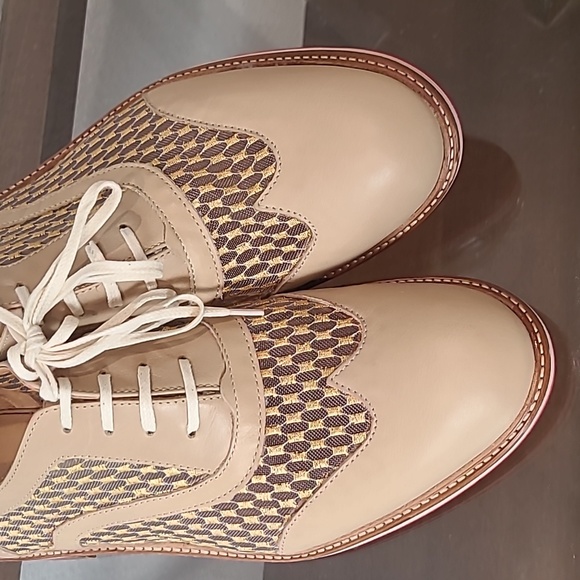 Aquatalia by Marvin K cream leather and sheer peek a boo loafers size 9.5 - Picture 2 of 14